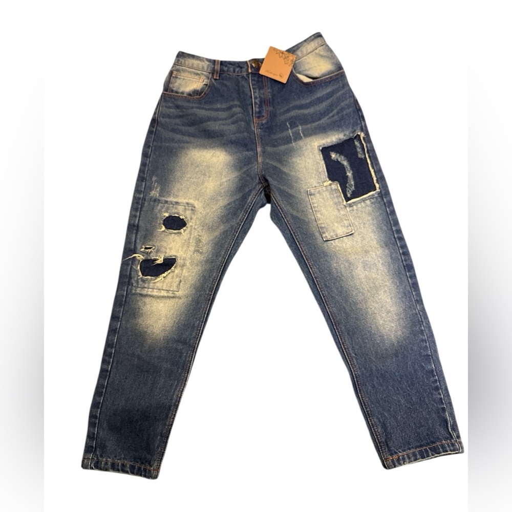 NWT Monthorigin Statement Jeans Sz. M- - NWT- Patchwork